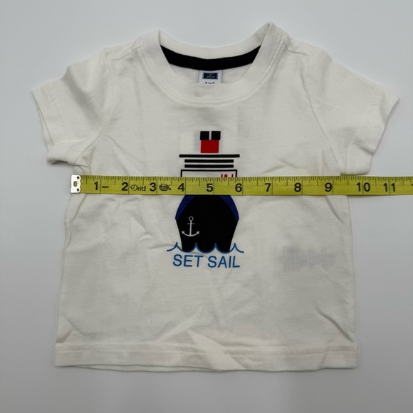 NWT Janie and Jack Set Sail Nautical T-Shirt 3-6 months White 100% Cotton - Picture 6 of 9